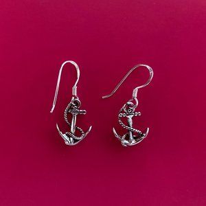 Sterling Silver Anchor Beach Earrings